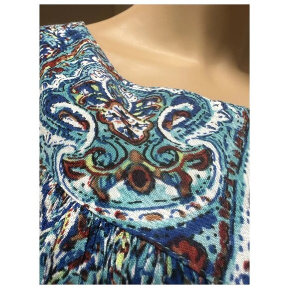 Go Softly Patio Dress - 2X Paisley Blue - 100% Rayon - Brand New - Picture 3 of 4
